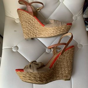 Summery neutral espadrille wedges